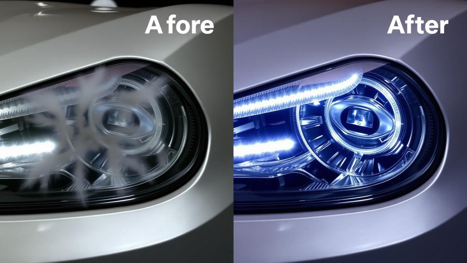 Headlight Restoration before and after — Mercedes C-Class