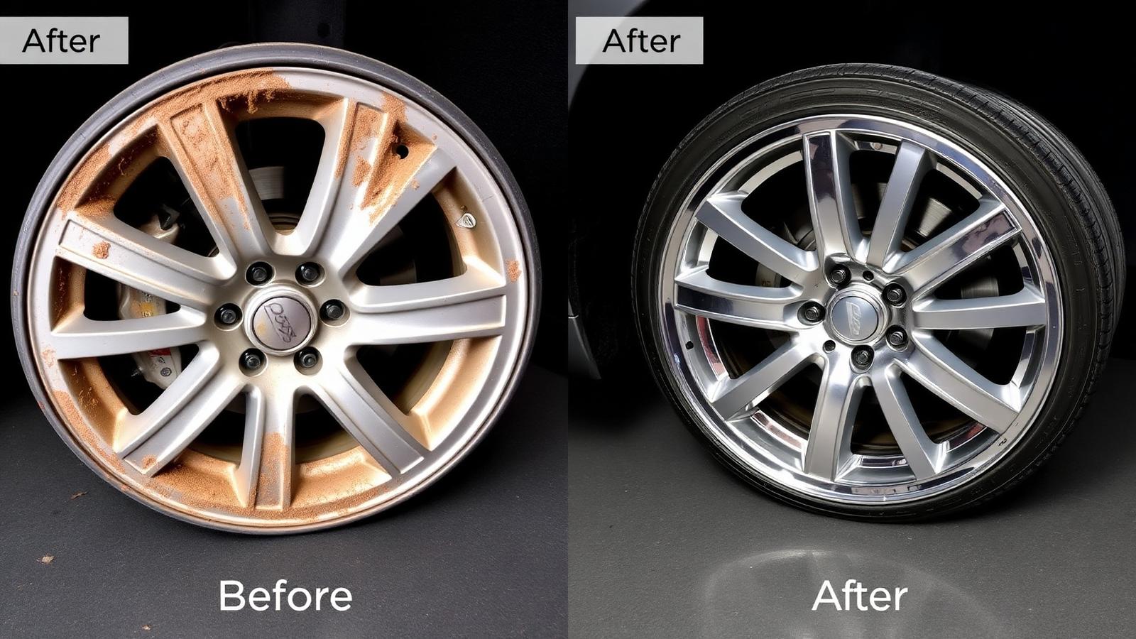 Wheel Detailing before and after — Audi S3