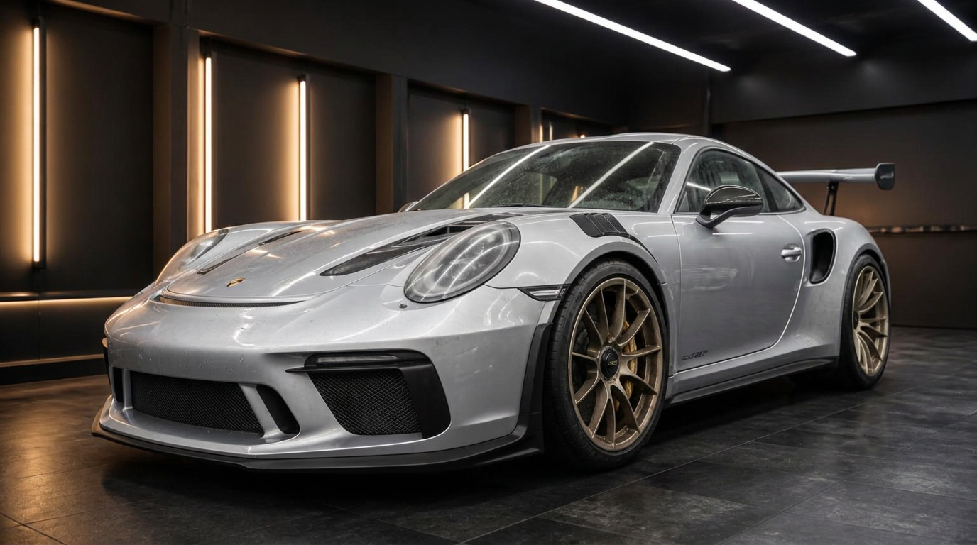 Porsche 911 GT3 RS before detailing — swirls and dull paint