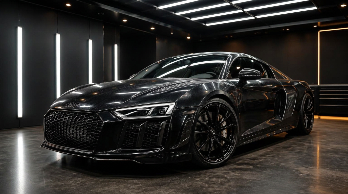 Audi R8 V10 before detailing — swirls and dull paint
